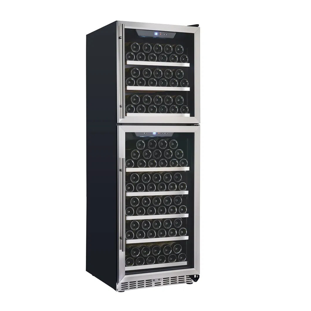 162 Bottles Dual Zones Double Doors Luxury Compressor Wine Cooler