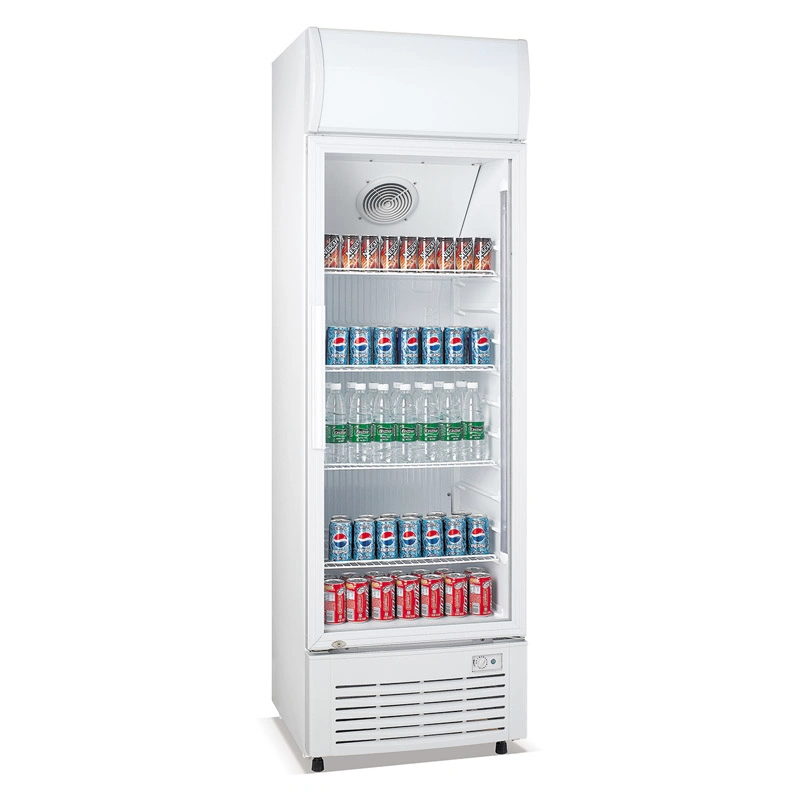 Small Beverage Fridge Built in with LED Light Box and Logo 300 Liters