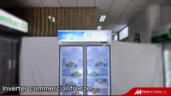 Refrigerador congelador con puerta de vidrio transparente doble de enfriamiento dinámico al por mayor con compresor inversor