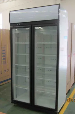 Refrigerador de bebidas de 2 puertas con compresor superior