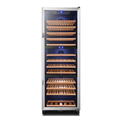 refrigerador de vino de la puerta de cristal de la capa doble de la zona triple 149bottles/refrigerador del vino/bodega/refrigerador del vino