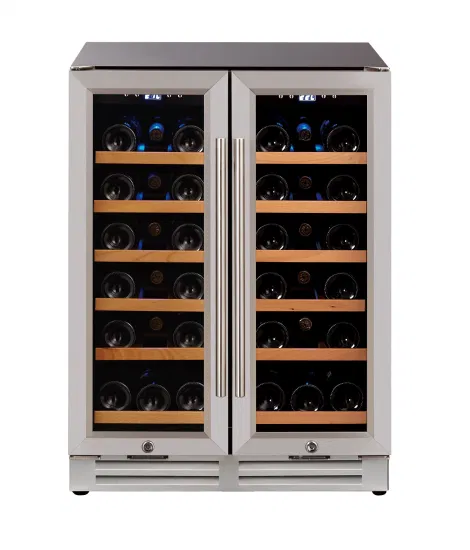 Refrigerador dual del refrigerador del vino del refrigerador de vino de la zona de las puertas dobles de la temperatura constante 120L