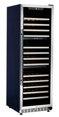 450L refrigerador de vino triple de la zona 149 de las botellas/refrigerador del vino/refrigerador del vino con los estantes delanteros del acero inoxidable